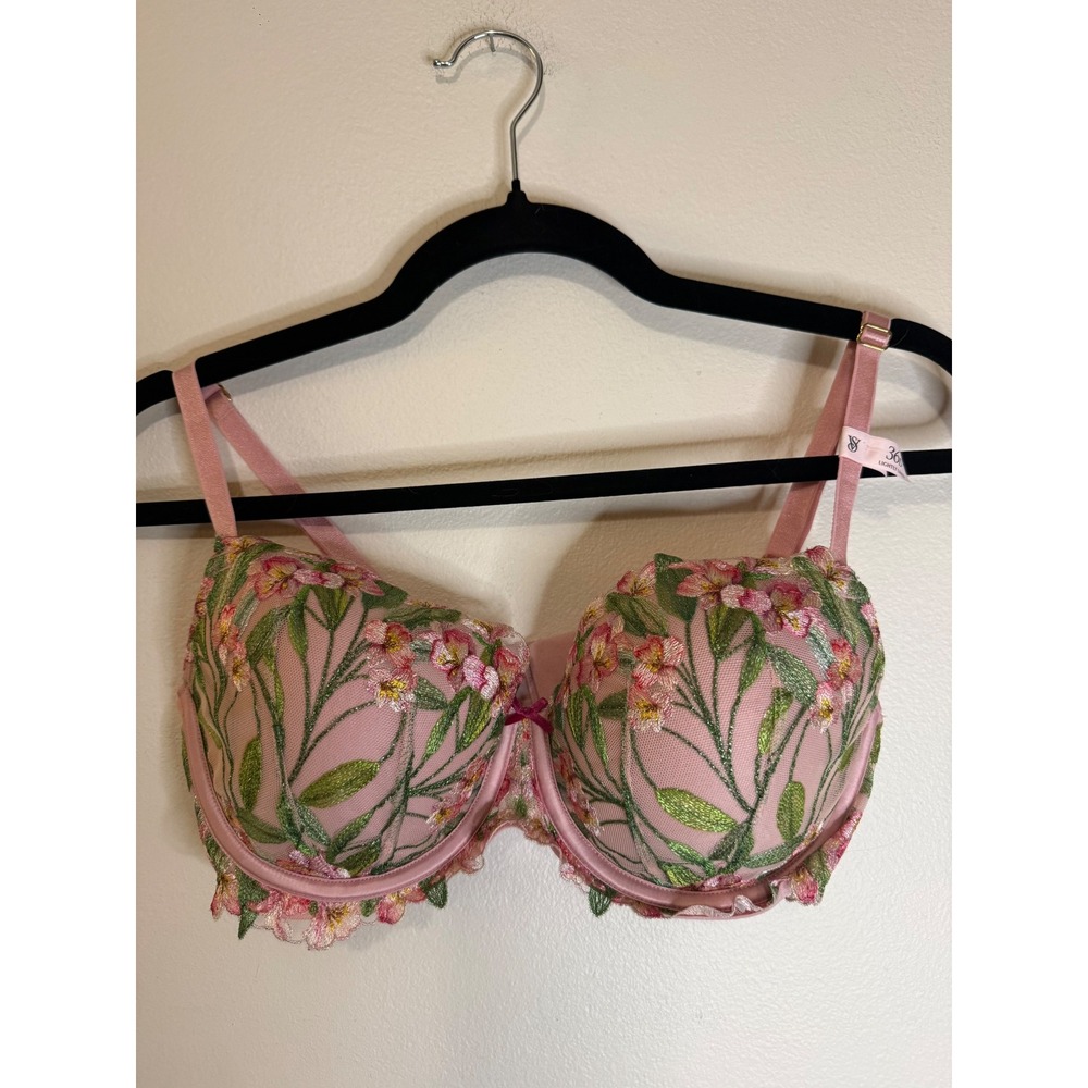 Victoria's Secret Dream Angels Wicked Floral Lightly Lined Demi Bra Size 36D NWT